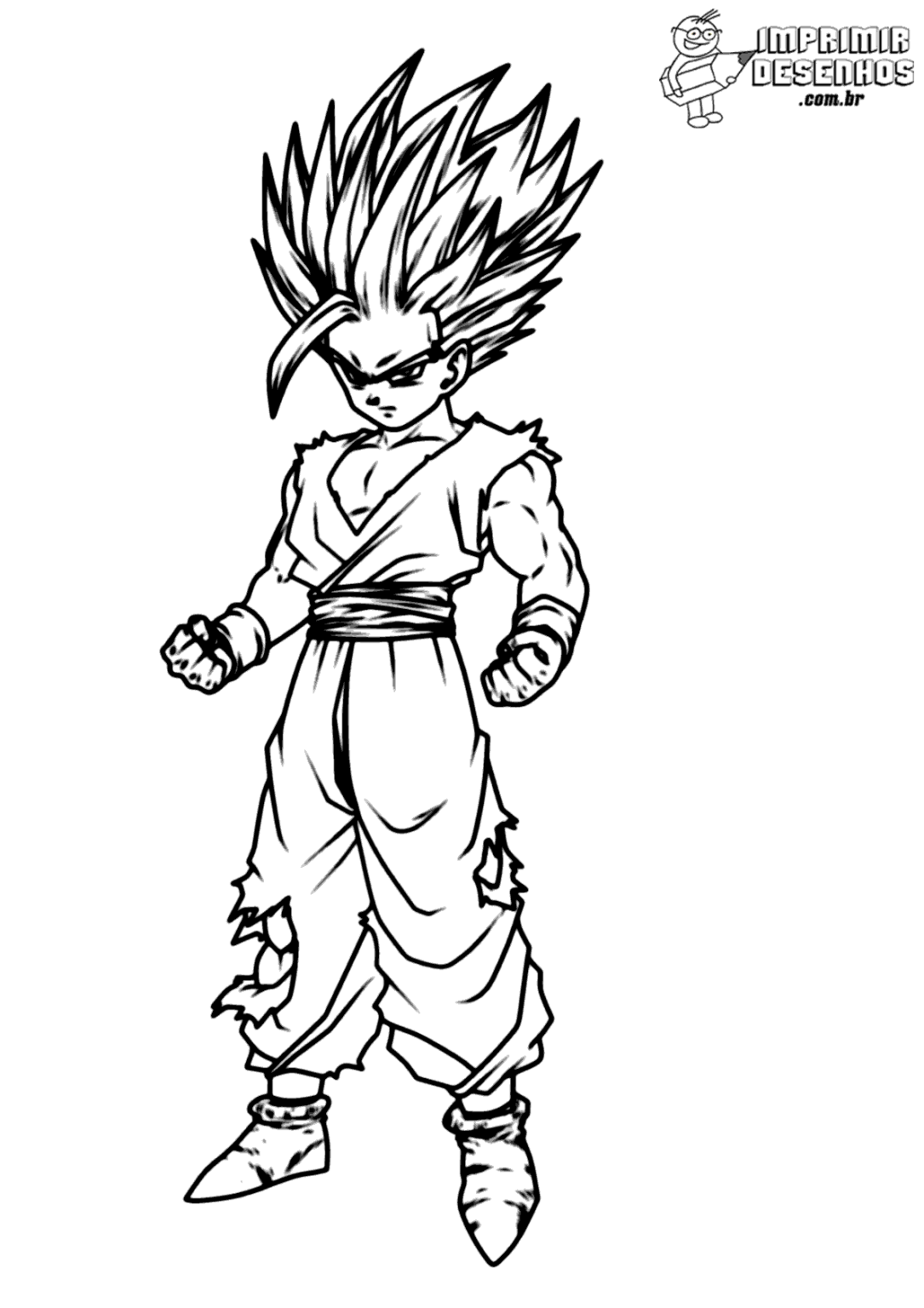 Gohan Adolescente Para Colorir Imprimir Desenhos