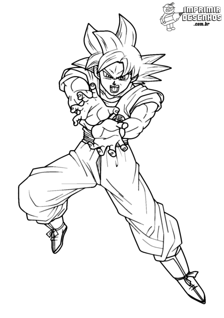 Goku Para Pintar E Colorir Imprimir Desenhos