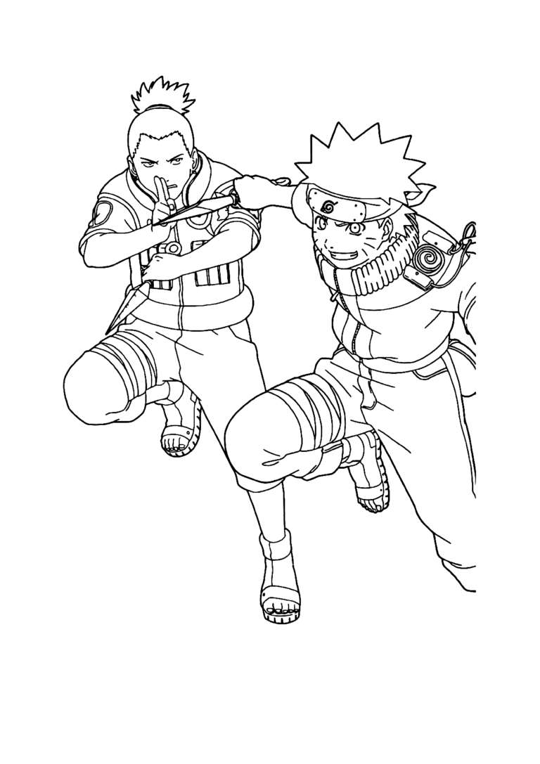 Naruto E Shikamaru Para Colorir Imprimir Desenhos