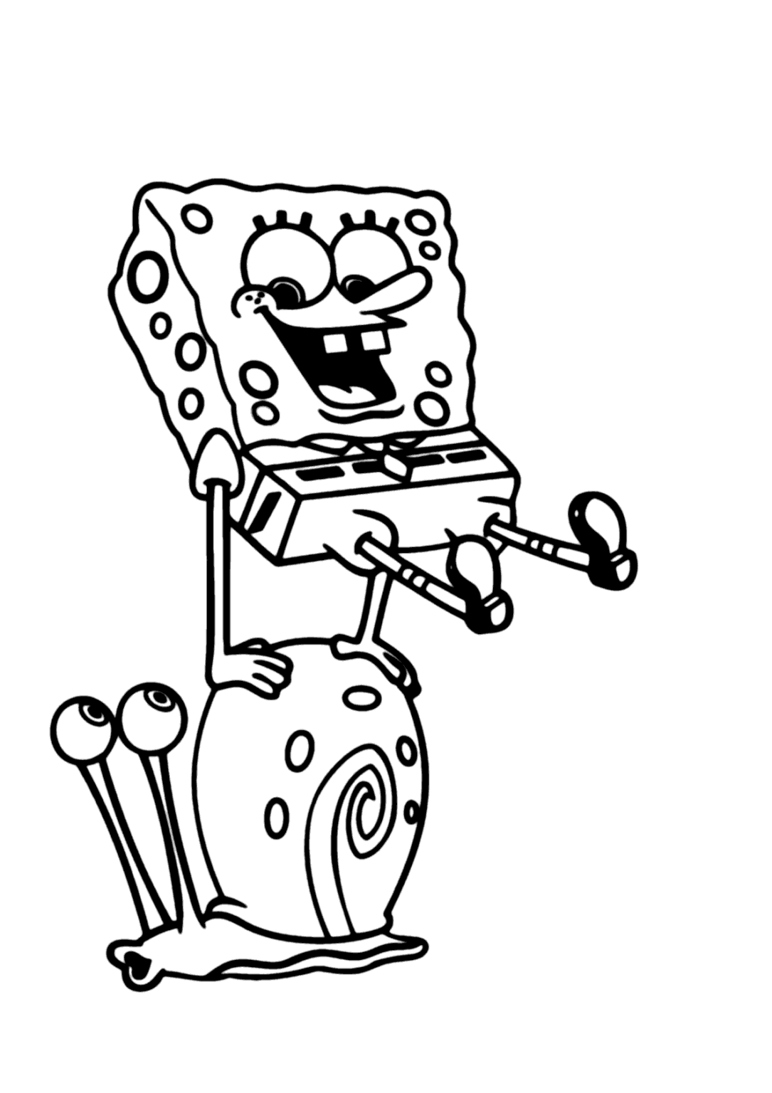 Bob Esponja E Garry Para Colorir Imprimir Desenhos