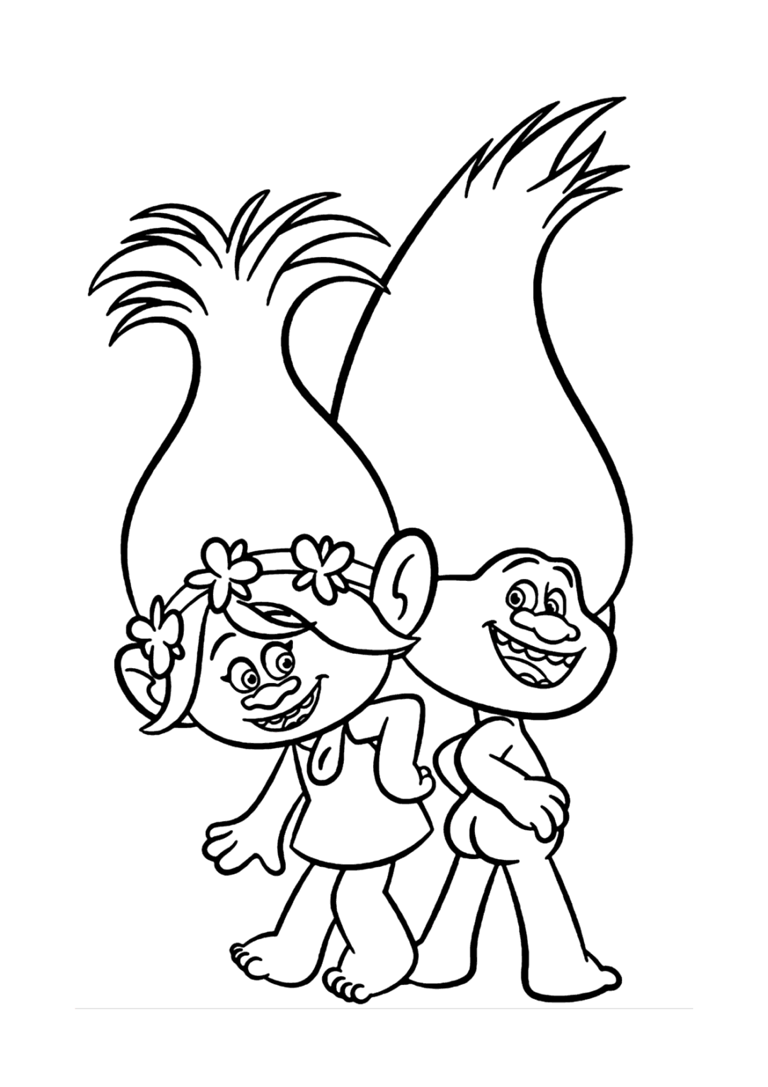 Dupla De Trolls Engracada Para Colorir Imprimir Desenhos