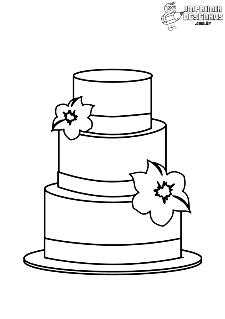 Bolo De Casamento Para Colorir Imprimir Desenhos