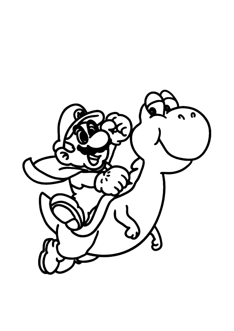 Mario E Yoshi Para Colorir Imprimir Desenhos