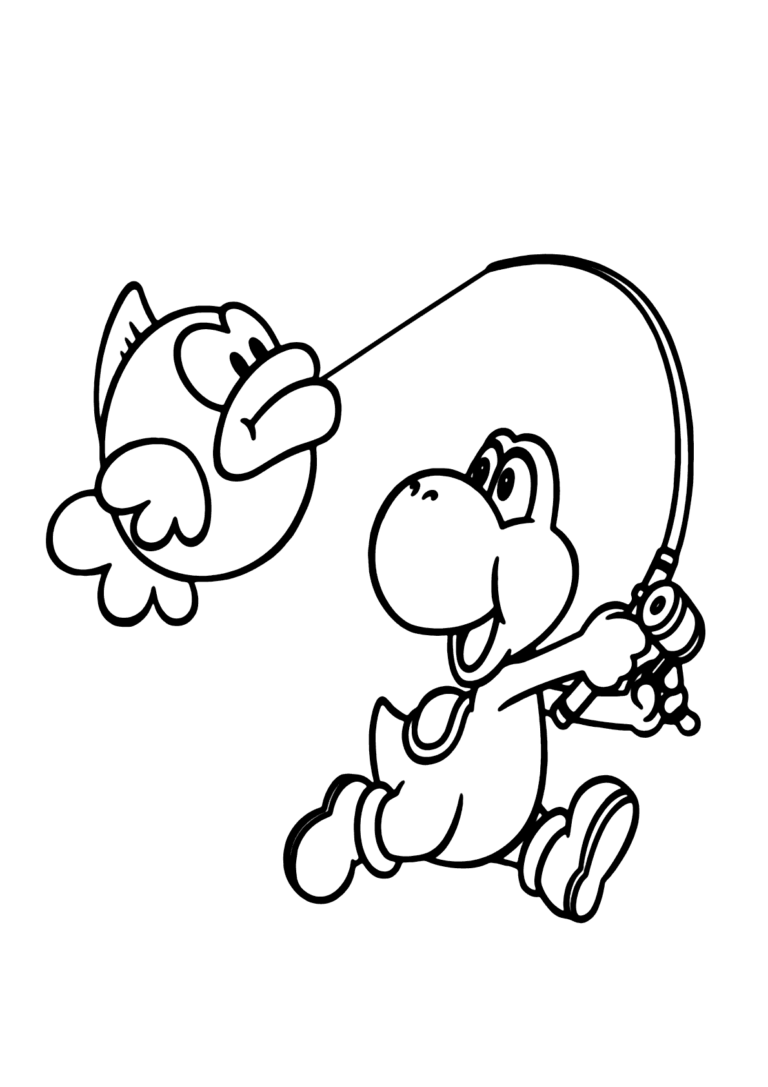 Yoshi Pescando Para Colorir Imprimir Desenhos