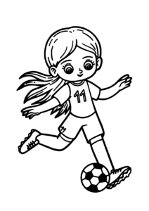 Garota Jogando Futebol Para Colorir Imprimir Desenhos