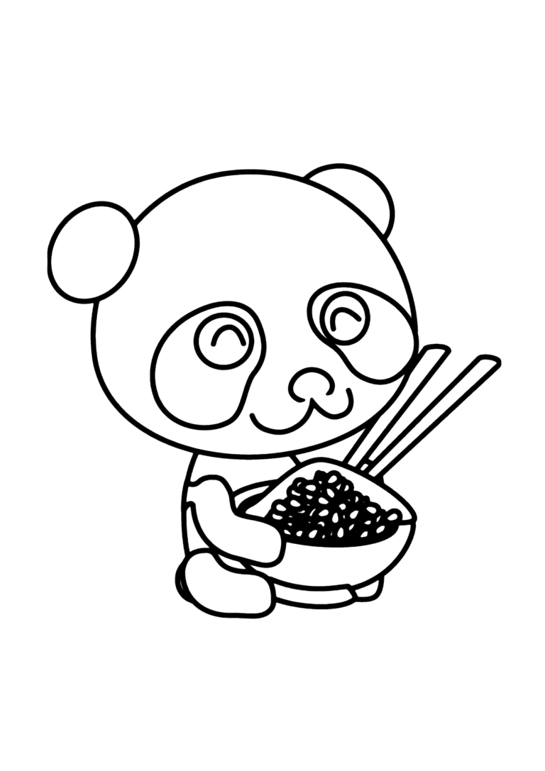 Panda Jantando Para Colorir Imprimir Desenhos