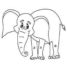 desenho de animais para colorir: elefante