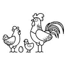 desenho de animais para colorir: galinha