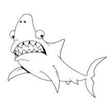 desenho de animais para colorir: tubarão