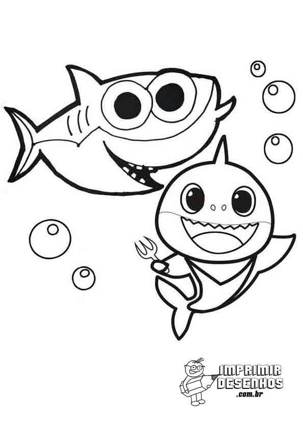 Desenhos de Baby Shark para Imprimir e Colorir