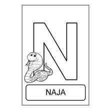 Desenho do alfabeto letra N para pintar