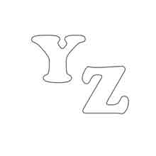 desenho do alfabeto para colorir: letras X e Y