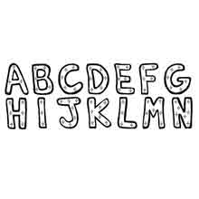 desenho do alfabeto para colorir: letras A até N