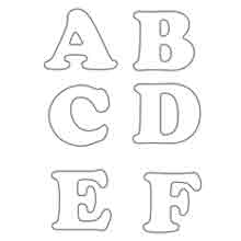 desenho do alfabeto para colorir: letras de A até F