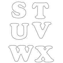 desenho do alfabeto para colorir: letras de S até X