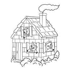 casas para colorir: três porquinhos