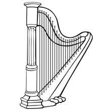 instrumentos musicais para colorir: harpa