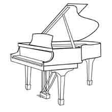 instrumentos musicais para colorir: piano