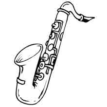 instrumentos musicais para colorir: saxofone