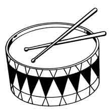 instrumentos musicais para colorir: tarola