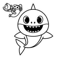 desenho do baby shark para colorir: papai