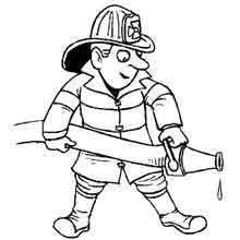 desenho de profissoes para colorir: bombeiro