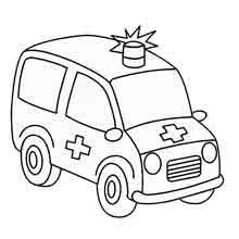 desenho de meios de transporte para colorir: ambulância