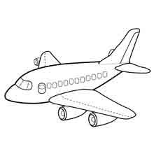 desenho de meios de transporte para colorir: avião