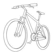 desenho de meios de transporte para colorir: bicicleta