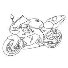 desenho de meios de transporte para colorir: moto