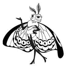 desenho da vida de inseto para colorir: cigana