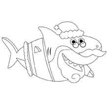 desenho para colorir baby shark: vovô tubarão