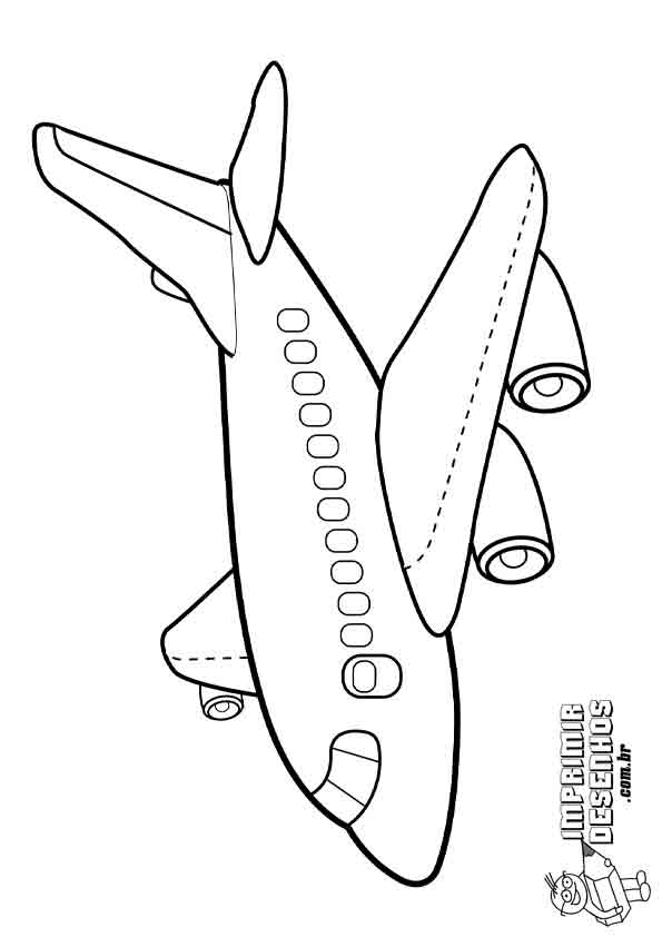 Avião para colorir - Imprimir Desenhos