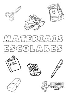 capa de livrinhos para colorir e imprimir: material escolar