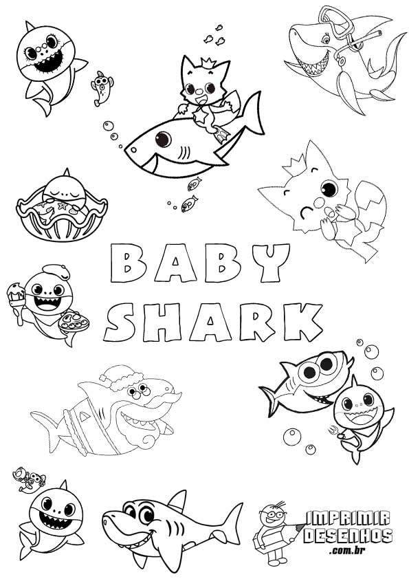 livrinho do baby shark para colorir