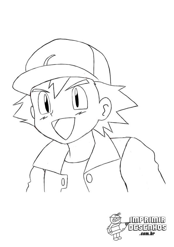 Desenhos de Ash para colorir - Bora Colorir