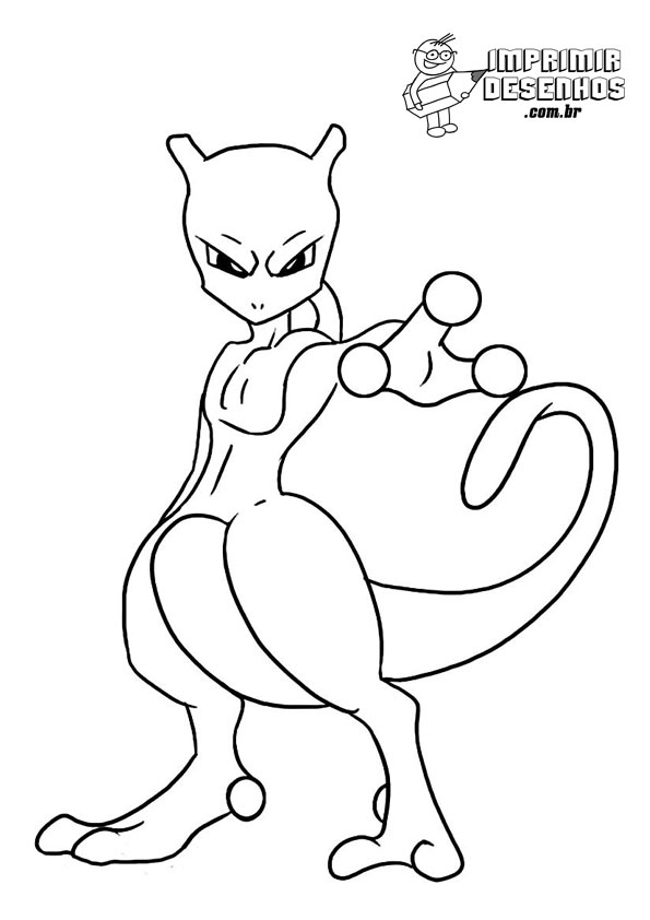 Desenhos de Mewtwo e Mew para Colorir e Imprimir 