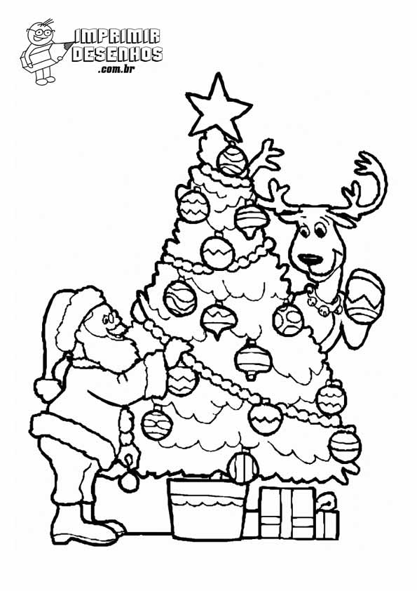 Natal: Desenhos de Arvores para Colorir