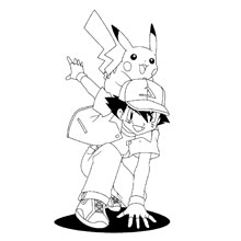 desenho de pokemons para colorir: ash