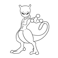 Desenho de Mewtwo de Pokemon para colorir