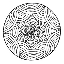 desenho de um mandala de circulos para imprimir e colorir