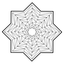 desenho de um mandala de filtro de estrela para imprimir e colorir