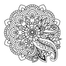 desenho de um mandala florida para imprimir e colorir