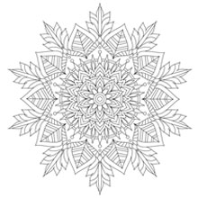 desenho de um mandala de folhas para imprimir e colorir