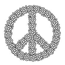 desenho de um mandala de paz para imprimir e colorir