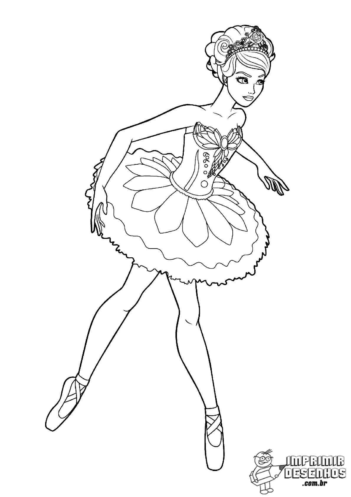 Barbie bailarina para colorir - Imprimir Desenhos