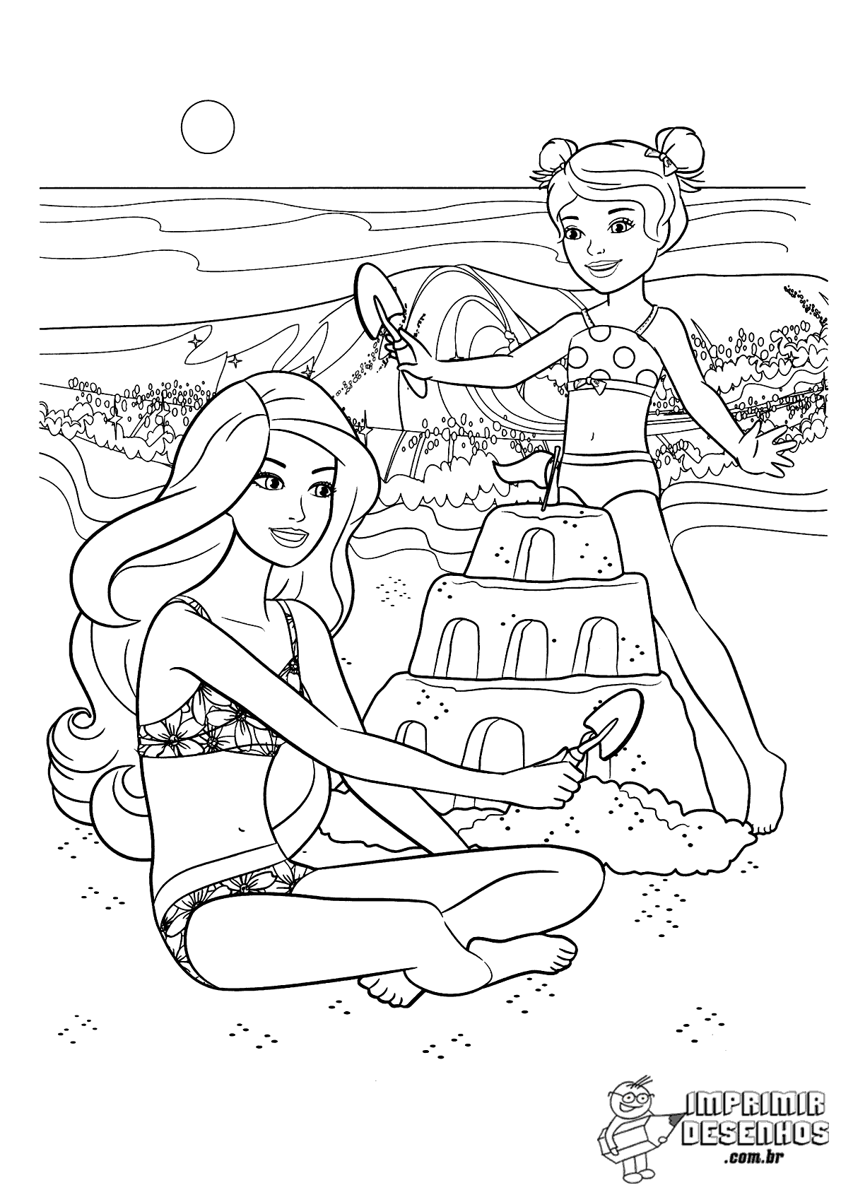 Desenhos para colorir de desenho da barbie com sua filha para