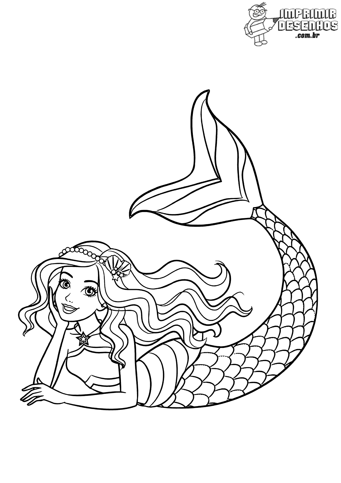 Pintar Desenho da Barbie Sereia, Colorindo a Barbie, Barbie em português