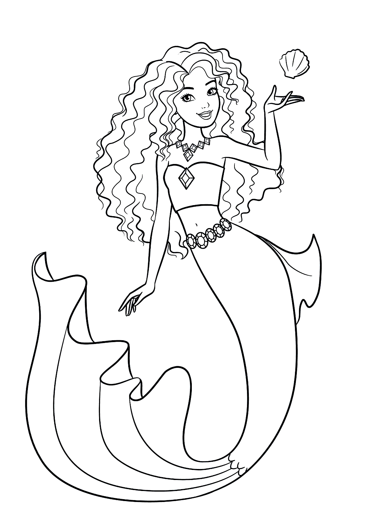 Desenhos para colorir Barbie sereia