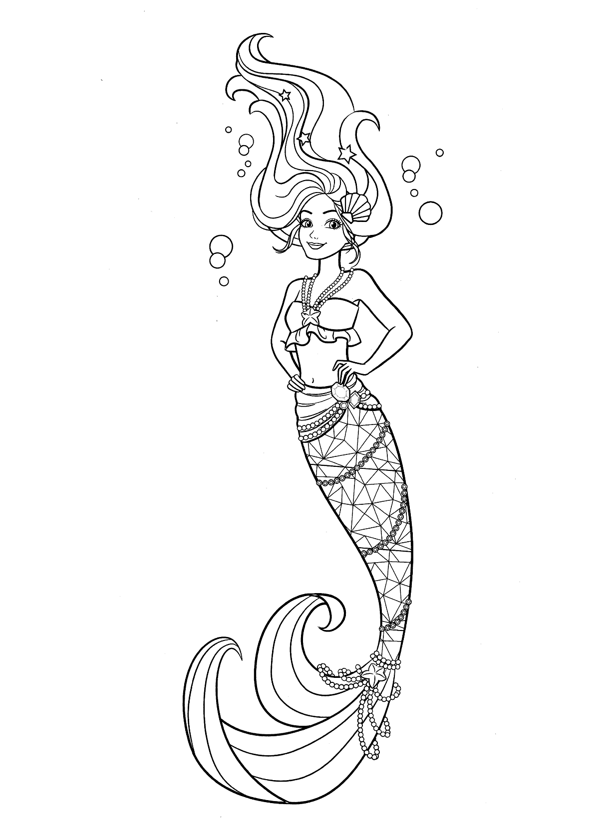 Desenhos da Barbie Sereia para Colorir